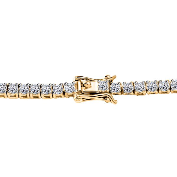 Lab Grown Diamant SI-GH SGL zertifiziert Halskette ca. 45 cm 925 Silber 750 Gelbgold Vermeil ca. 10,03 ct. image number 3