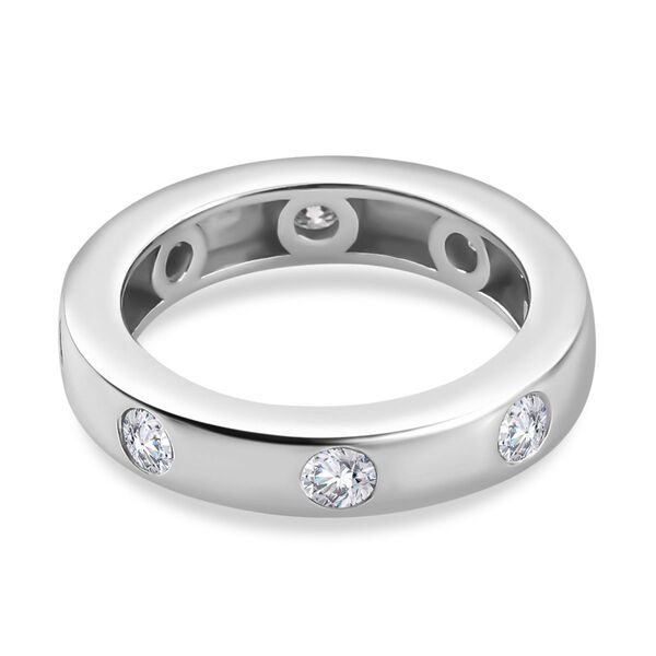 Moissanit Ring, 925 Silber rhodiniert, ca. 0,83 ct. image number 6