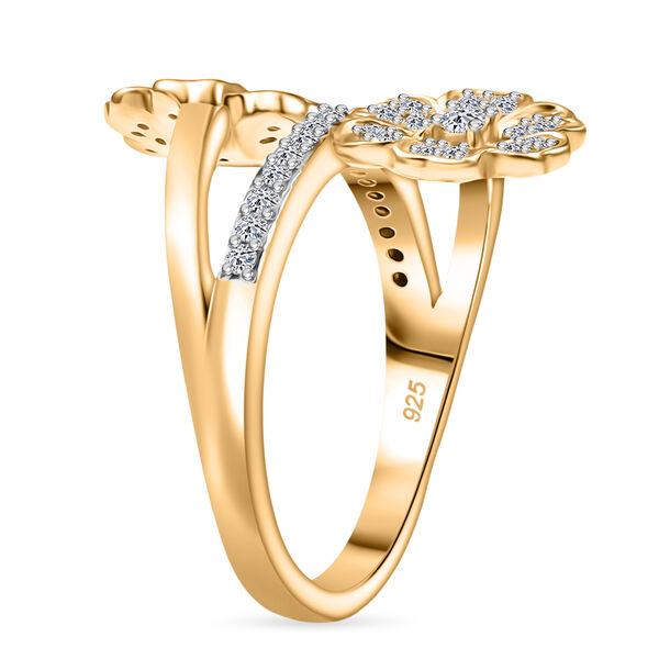 LUXURIANT SI-GH Labor Diamant Ring, 925 Silber 750 Gelbgold Vermeil - 0,54 ct. image number 4