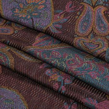 Schal mit klassischem Paisley-Muster und Fransen, 70x180cm, Kaffeebraun