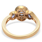 Tansanit und Zirkon Ring 925 Silber vergoldet (Größe 17.00) ca. 1,07 ct image number 5