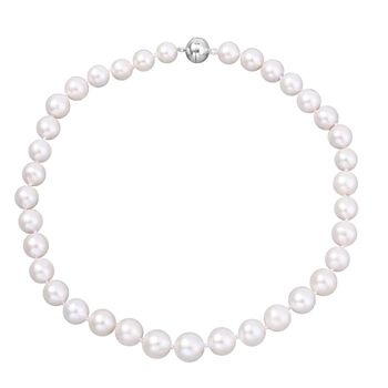 Wei&szlig;e Edison Perle Halskette ca. 50 cm 925 Silber rhodiniert