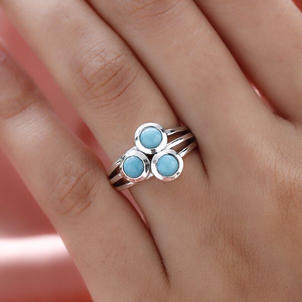 Natürlicher Sleeping Beauty Türkis-Ring, 925 Silber platiniert  ca. 1,29 ct image number 3