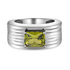 Peridot farbener Zirkonia Ring, Edelstahl (Größe 16.00) ca. 2,39 ct