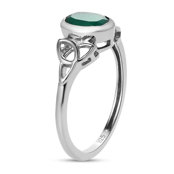 Gr&uuml;ner Onyx Ring 925 Silber platiniert  ca. 0,81 ct image number 5