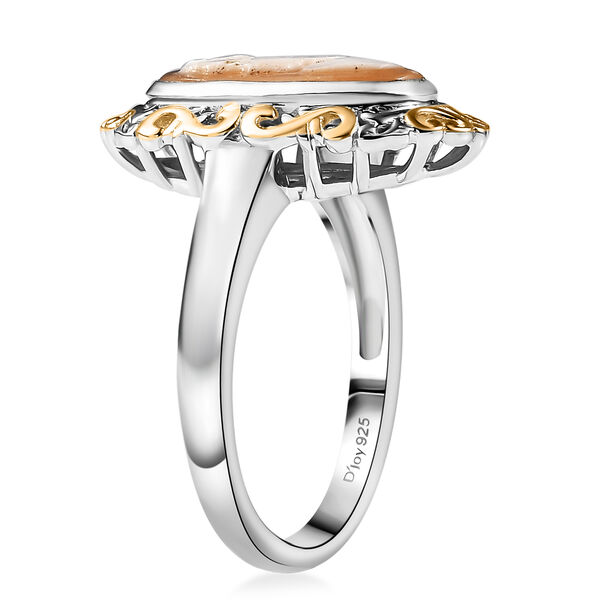 D'Joy zweifarbige italienische Kamee Conch-Muschel Ring - 1,95 ct. image number 3