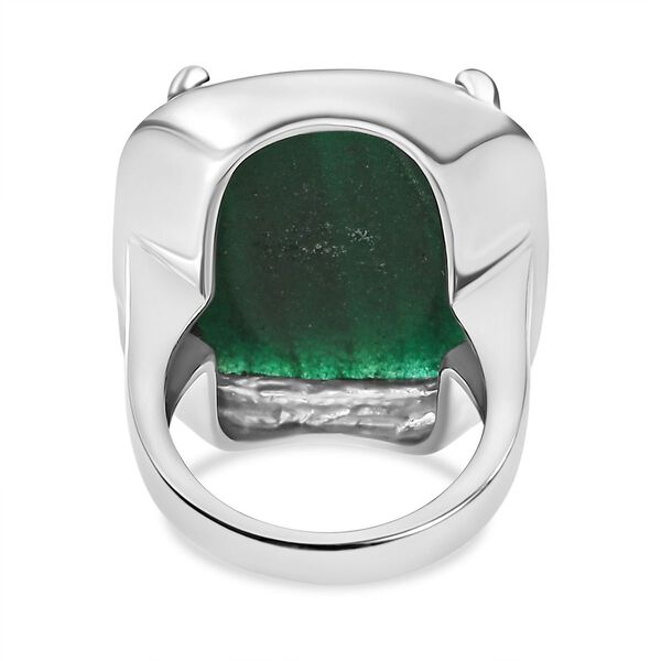 Grüner Aventurin Ring, Edelstahl (Größe 21.00) ca. 26.52 ct image number 6