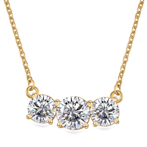 Moissanit Schmuckset, 925 Silber Gelbgold Vermeil - 7,19 ct. image number 11