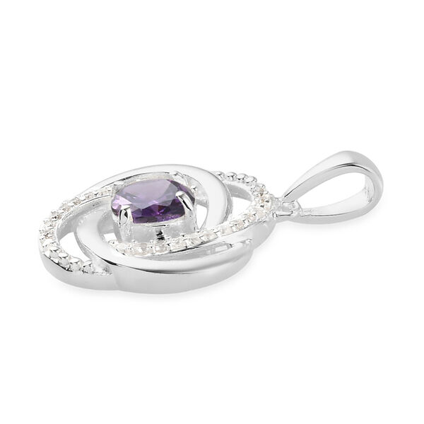 LUSTRO STELLA - Amethyst und Wei&szlig;er Zirkonia Anh&auml;nger 925 Silber image number 4
