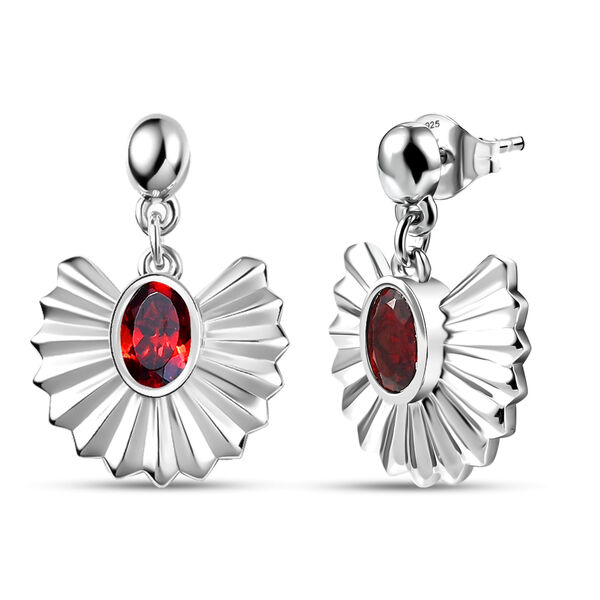 EVER TRUE Roter Granat Ohrringe Nickelfreies Messing ca. 1,15 ct.
