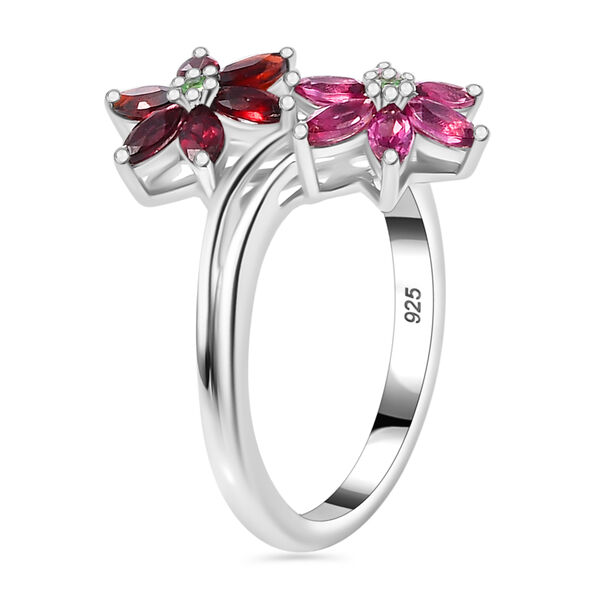 Roter, Lotus und Tsavorite Granat-Ring - 1,27 ct. image number 4