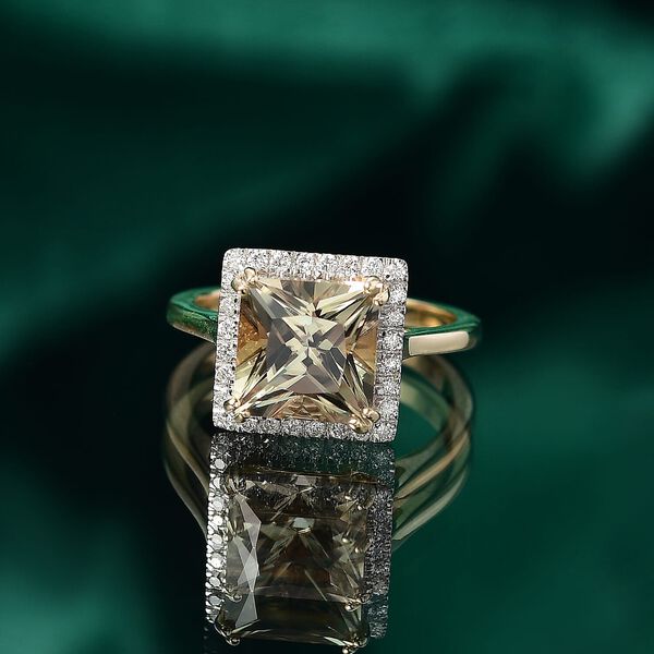 AAA Turkizit, Weißer Diamant Ring 585 Gold (Größe 17.00) ca. 4,35 ct image number 1