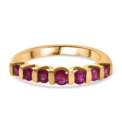 Afrikanischer Rubin (Fissure gef&uuml;llt) Ring 925 Silber vergoldet (Gr&ouml;&szlig;e 20.00) ca. 0,93 ct