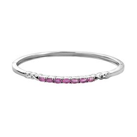 Ilakaka Rosa Saphir (Fissure gefüllt) Armreif, ca. 19 cm, Edelstahl, ca. 2.57 ct