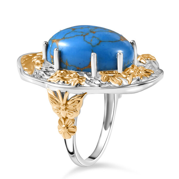 EVER TRUE AA Blauer Mojave T&uuml;rkis Ring Nickelfreies Messing Zweifarbige Beschichtung (Gr&ouml;&szlig;e 18.00) ca. 10,53 ct image number 4