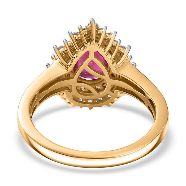 AA Afrikanischer Rubin, wei&szlig;er und nat&uuml;rlicher Champagner Zirkon Ring - 2,31 ct. image number 4