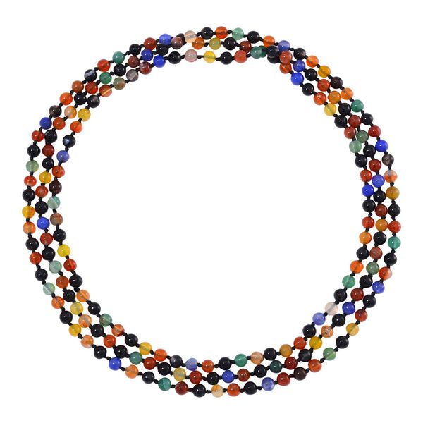 Dreilagige Multi-Edelstein-Halskette, 150cm - 304,20 ct. image number 3