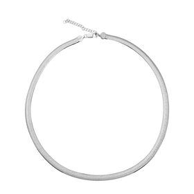 Chunky Choker flache Fischgrätenkette in Silber