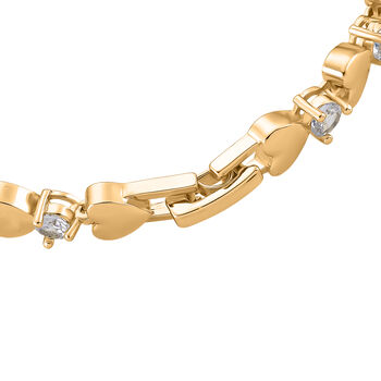 Wei&szlig;er Kristall Armband ca. 19 cm, goldfarben