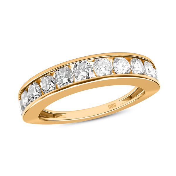 Diamant Half Eternity-Ring, I2-GH (Top-Wesselton) SGL zertifiziert, 585 Gelbgold (Gr&ouml;&szlig;e 18.00) ca. 1.00 ct image number 4
