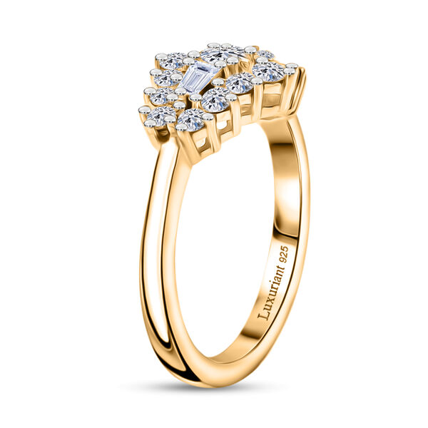 LUXURIANT DIAMANT - Lab Grown Diamant SI-GH Ring 925 Silber 750 Gelbgold Vermeil (Größe 17.00) ca. 1.00 ct image number 5