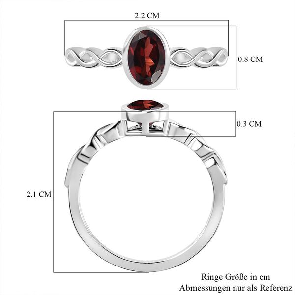 Roter Granat Ring, 925 Silber (Größe 21.00) ca. 0.92 ct image number 7