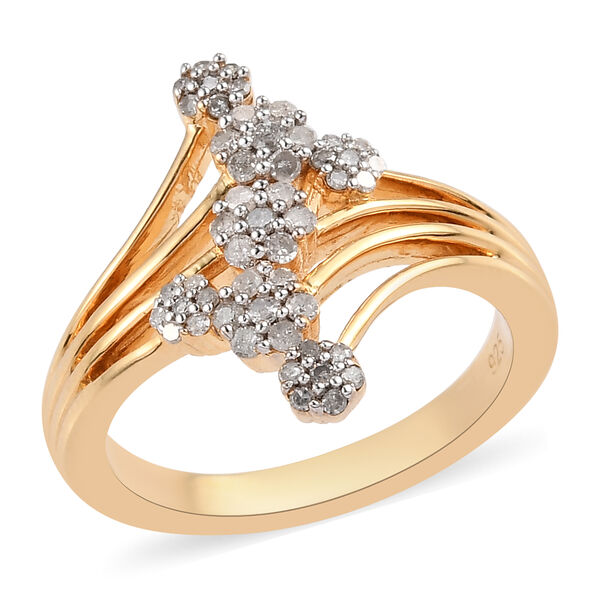 Diamant Ring 925 Silber Gelbgold Vermeil image number 4