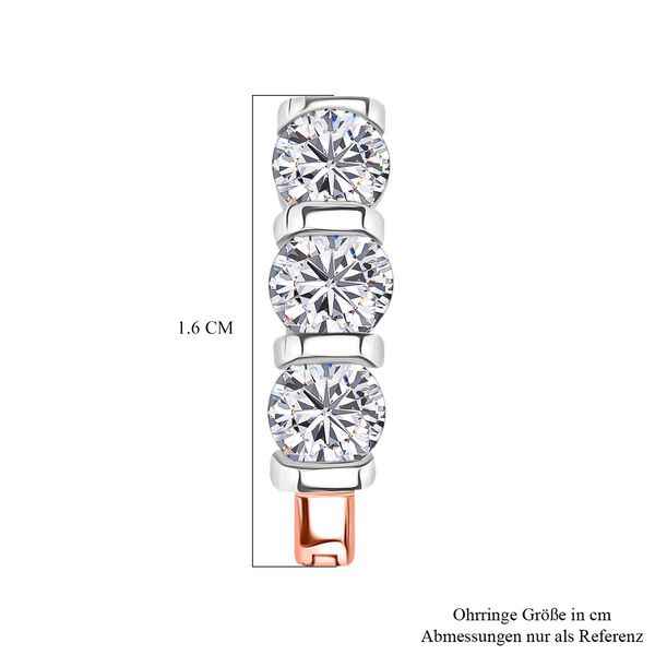 D'Joy zweifarbiges Moissanit Schmuckset, 925 Silber rhodiniert und ros&eacute;vergoldet - 2 ct. image number 9