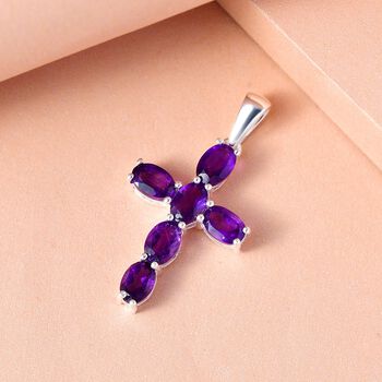 Afrikanischer Amethyst Kreuz-Anh&auml;nger - 2,70 ct.