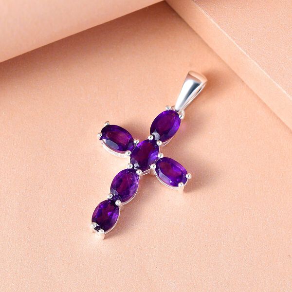 Afrikanischer Amethyst Kreuz-Anh&auml;nger - 2,70 ct. image number 3