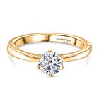 LUXURIANT DIAMOND - Lab Grown Diamant SI Ring 925 Silber 750 Gelbgold Vermeil (Größe 18.00) ca. 1.00 ct