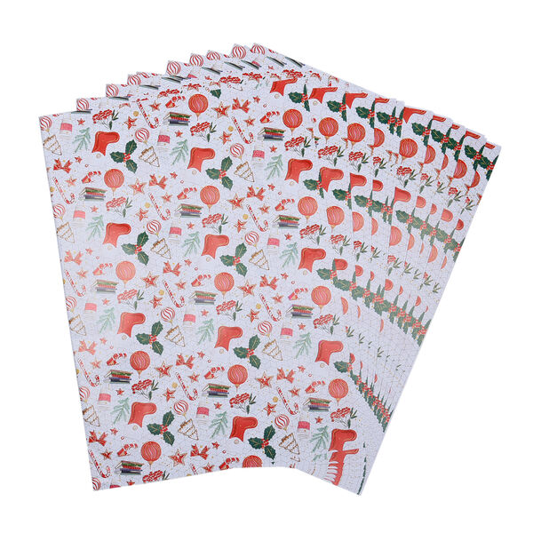 40er-Set Geschenkpapiere, Weihnachtsmotiv, Größe 51x74 cm, Mehrfarbig  image number 2