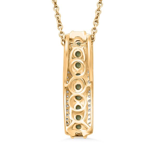 Smaragd und Zirkon Anh&auml;nger mit 50cm Kette - 1,45 ct. image number 5