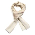 Premium Kollektion: Bestickter Schal aus Merinowolle und Naturseide, 70 x 190 cm, elfenbein image number 3
