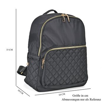 Moderner-Rucksack mit Smartem Ordnungssystem, wasserabweisendem Nylon, verstellbaren Schultergurten, Gr&ouml;&szlig;e: 24x10x33cm, Granitschwarz