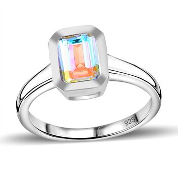 Merkur mystischer Topas Ring, 925 Silber platiniert, (Gr&ouml;&szlig;e 19.00) ca. 1.49 ct