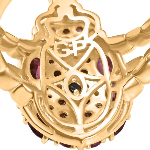 GP Trionfo Kollektion- Rhodolith Granat, Lotus Granat, Zirkon und blauer Saphir Ring - 2,41 ct. image number 8