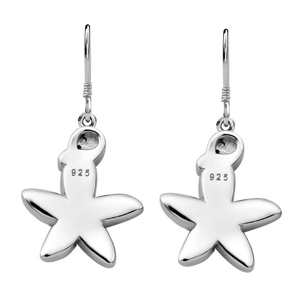 Simulierte blaue Opal und Zirkonia florale Ohrringe image number 3