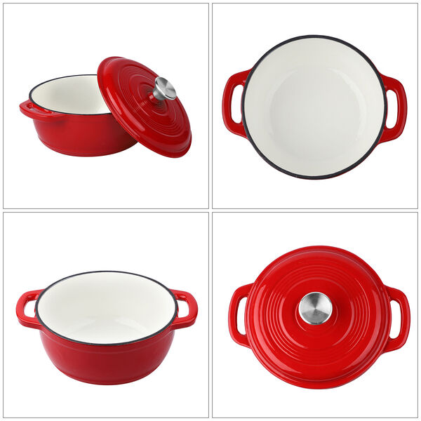 HOMESMART: 3L Schmortopf, 23 cm (⌀), Rot  image number 5