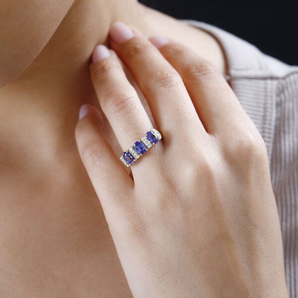 AAA Tansanit und Moissanit Ring, ca. 1,59 ct. image number 9