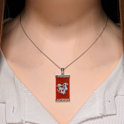 Rote Jade Schmuckset 925 Silber platiniert, 925 Silber rhodiniert ca. 17,24 ct. image number 1
