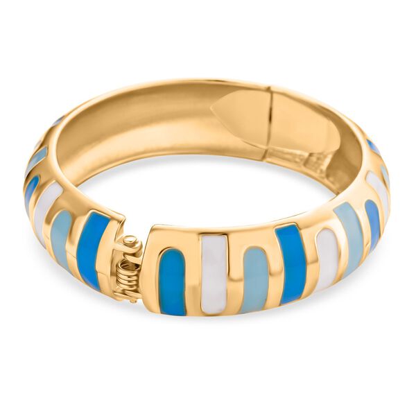 Emaille-Armreif im Streifen-Design, Hell- und Dunkelblau, ca. 18,5 cm, ca. 43 g image number 6