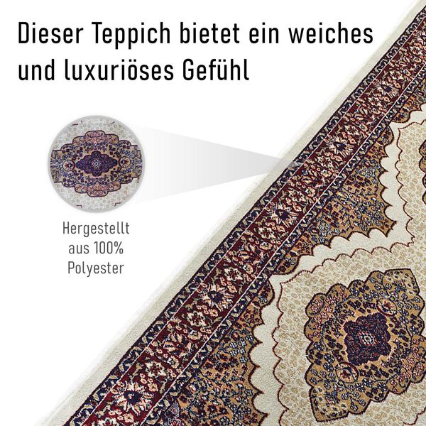 Moderner grauer & mehrfarbiger Läufer - 950 GSM, Größe: 66x180cm, weiß image number 6