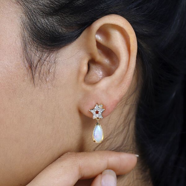 AA Nat&uuml;rlicher, &auml;thiopischer Welo Opal Ohrringe, ca. 1,65 ct. image number 9