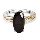 Elite Shungit Ring 925 Silber Zweifarbige Beschichtung (Größe 21.00) ca. 1,96 ct