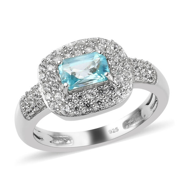 Kambodschanischer blauer und wei&szlig;er Zirkon-Ring - 1,45 ct. image number 2