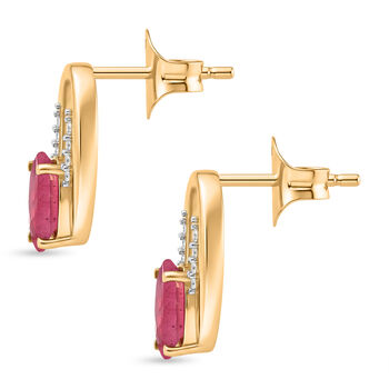 D'Joy afrikanische Rubin und Zirkon Ohrringe - 1,90 ct.