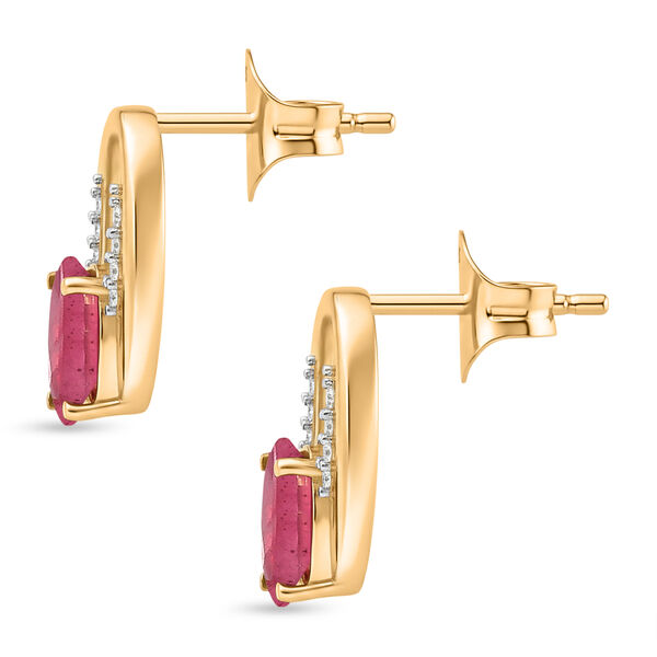 D'Joy afrikanische Rubin und Zirkon Ohrringe - 1,90 ct. image number 4