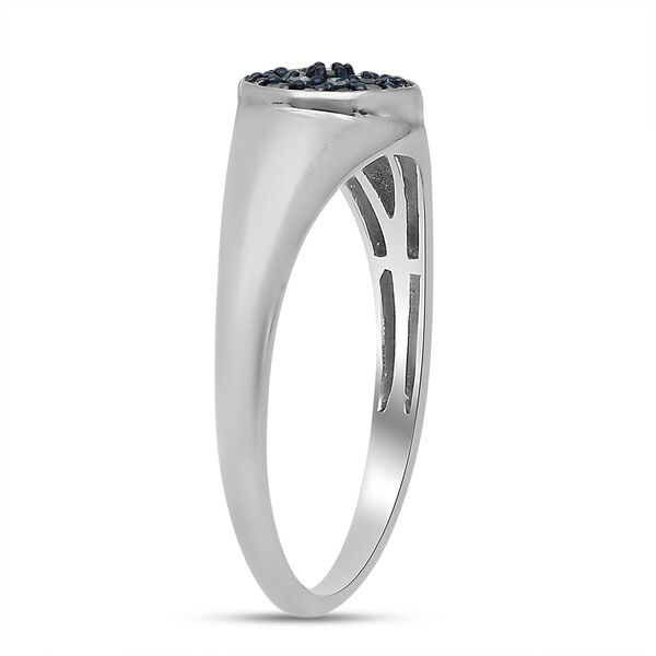 Blauer Diamant Ring 925 Silber platiniert  ca. 0,20 ct image number 4