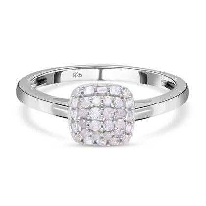 Diamant Ring, 925 Silber platiniert (Gr&ouml;&szlig;e 20.00) ca. 0.25 ct